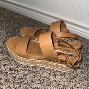 Steve Madden Tan Espadrille Platform Shoes